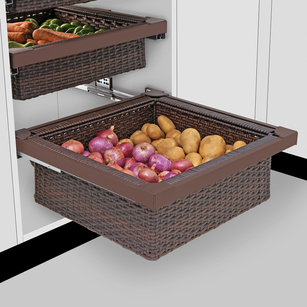Wicker Basket - Soft Close - Dark Brown